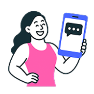 Frau mit LiberSave App auf dem Smartphone